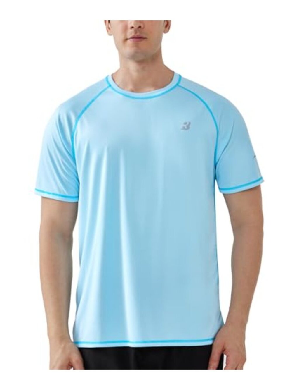 Men's UPF 50+ Quick Dry Short Sleeve Rash Guard Swim Shirt
